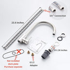 Single Handle High Arc Kitchen Faucet Stainless Steel Brushed Nickel,Commercial Single Hole Kitchen Sink Faucet,Modern One Hole Bar Sink Faucet