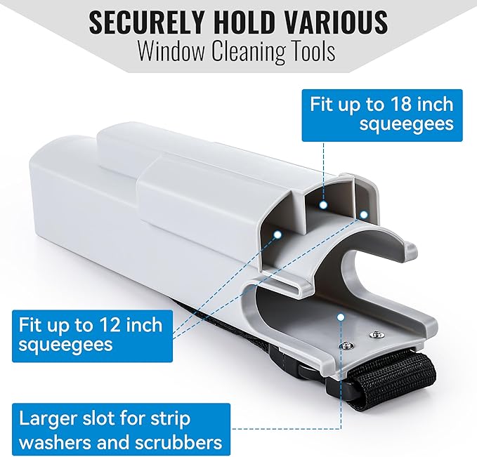 Feekoon Window Cleaning Holster with Belt, Detachable Side Bucket on a Belt, Squeegee Holder Tool Belt, Carry Multiple Tools on Your Waist, Window Cleaning Tools Kit Ideal for Window Cleaners