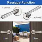 Orger 2 Pack Brushed Nickel Passage Door Lever Keyless Closet Door Handle, Interior Non-Locking Lever Sets Keyless Nickel Finish Door Lock for Right & Left Handed Doors, Stainless Steel