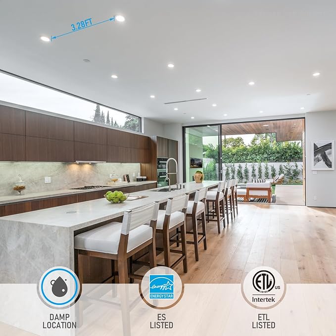 TORCHSTAR 12-Pack 4 Inch Ultra-Thin LED Recessed Lighting with J-Box, 5000K Daylight, 10W Dimmable 700lm Brightness LED Downlight, ETL & Energy Star Listed