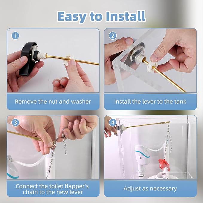 Hibbent 2 Pack Toilet Handle Replacement Compatible with TOTOTHU004-CP Trip Lvr for ST701, CST854, Side Mount Toilet Flush Handle, Tank Flush Lever, Matte Black