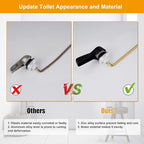 Hibbent Universal Metal Front Mount Toilet Handle Replacement Kit, Brass Toilet Flush Tank Lever with Stainless Steel Flapper Chains for Most Toilets, Matte Black Finish