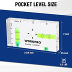 WORKPRO Small Level, 3-3/4 Inch Mini Level Tool, Magnetic Level with 2 Different Bubbles 90°/180°, Shatterproof Cross Check Bubble Level, Pocket Level for Picture Hanging Tool