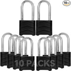 SEPOX 10PCS Large Combination Padlock, Long Shackle Outdoor Combo Lock 2.2" 55mm Heavy Duty Weatherproof, Ressetable 4Digital, Security Aluminum Body,Uncuttable Shackle, for Home, School, Gate, Garden
