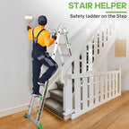 Ladder, Multi Position 5 Step Ladder Extension, 17 Ft Anti-Slip A Frame Compact Folding Ladder, 330LBS Adjustable Telescopic Aluminum Ladders for Home Stairs Roof Outdoor, Escaleras para Casa