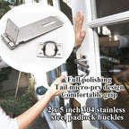 5 Inch Door Locks Hasp Latch 2 Pack,304 Stainless Steel Safety Padlock Clasp Hasp Lock Latch with Combo Lock & Padlock,Heavy Duty Gate Latch Lock with Screws