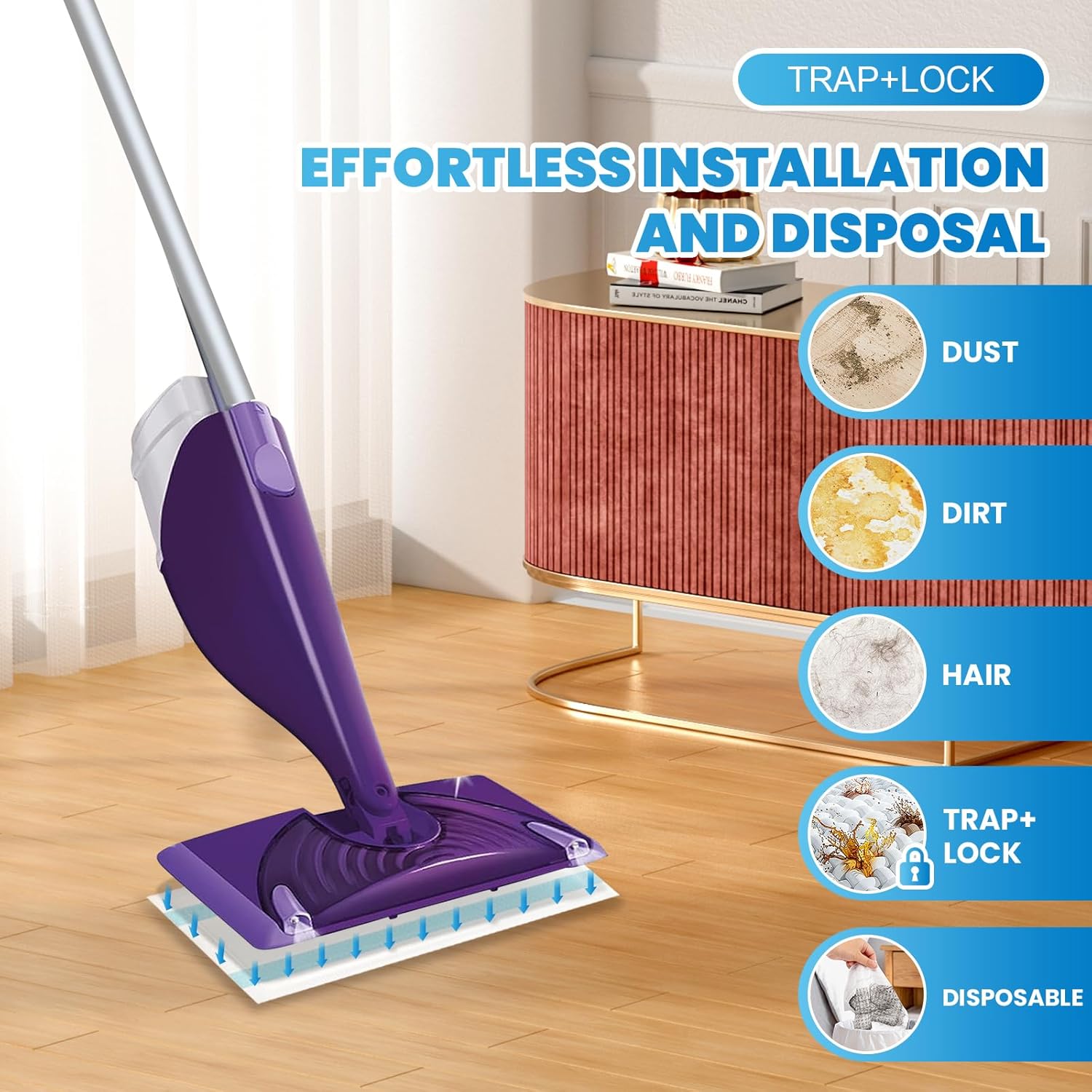 20 Count Disposable Mop Pad Refills (11.6" x 5.9") for Swiffer WetJet and Similar Spray Mops, Highly Absorbent, Suitable for All Floor Surfaces, Deep Cleaning of Stubborn Stains