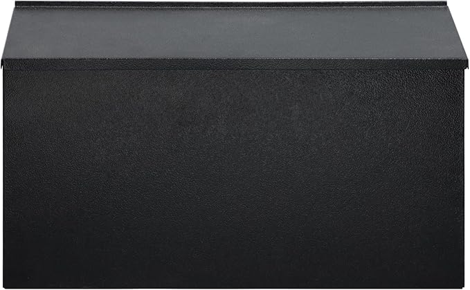 Dalmbox Wall-Mount Mailbox Large Mailbox for Post Rust-Proof Galvanized Steel Box for Outside or Townhouse Horizontal Style, Black, 15.7” x 4.3” x 9.4”