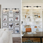 Hardwired Black Brass 24" Knurled Picture Light, Dimmable Rotatable 360°Picture Light for Wall, Vanity Light, Gallery Wall Light,Wall Sconce Lighting,Picture Frame Light,Include Bulb