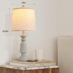 Terpsichore Lamps Set of 2 Modern Farmhouse Table Lamp Bedside Reading Lights Living Room End Lamps Bedroom Night Light,High 22.5 Inch,Antique Grey,with Fabric Lamp Shade,Bulb Not Included