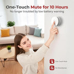 SITERLINK Smoke Detectors,UL217-9th Listed Smoke Alarms with Replaceable Battery,Photoelectric Sensor Smoke Detector with Test-Silence Button,Fire Detectors for Home,House,GS509A 6-Pack