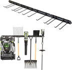 StoreYourBoard Garage Tool Organizer Wall Mount – Heavy Duty Garage Wall Organizer for Garage Organization and Storage, Broom Holder Wall Mount for Gardening Tools & Yard Tools – 64" Holds 600 lbs