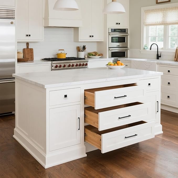 10 Pack 7.5 Inch(192mm) Hole Center Matte Black Modern Cabinet Pulls Kitchen Cabinet Handles Kitchen Cabinet Hardware Timeless Drawer Pulls for Dresser Cupboard Wardrobe, M-Black(7.5x10)