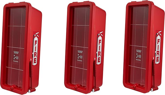 PRO&Family Fire Extinguisher Cabinet Fire Extinguisher Box Outdoor Fire Cabinet Mounted Fire Extinguisher Cabinet Fire Extinguisher Cover (3, Red with Hammer Attachment, 5 lb)