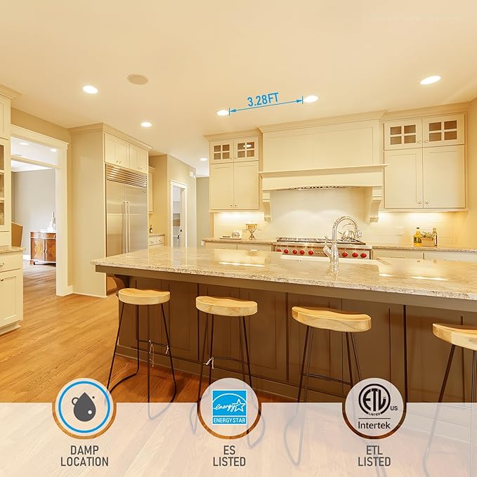 TORCHSTAR 12-Pack 6 Inch Ultra-Thin LED Recessed Lighting with J-Box, 2700K Soft White, 12W Dimmable 850lm Brightness LED Downlight, ETL & Energy Star Listed