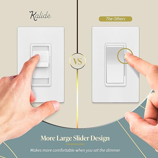 TOPGREENER Digital Dimmer Light Switch for 200W Dimmable LED/CFL Lights, Single Pole Led Slide Dimmer Switch, Neutral Wire Not Required, UL Listed, TGDS1-W, White,1 Pack