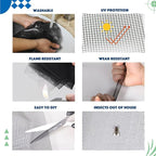 Windows Screen and Screen Door Replacement, 48"x118" Durable Fiberglass Screen Mesh- Window Screen & Sliding Screen Door Repair for Patio and Windows, Tooltriz