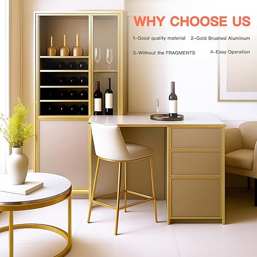 GSCIT Club Gold Edge Banding, 1 1/2 Inch x 100ft Aluminum Brushed Edge Banding PVC Edge Trim for Cabinet Repair Furniture