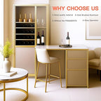 GSCIT Club Gold Edge Banding, 1 1/2 Inch x 100ft Aluminum Brushed Edge Banding PVC Edge Trim for Cabinet Repair Furniture