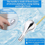 2PCS Toilet Handle Replacement Kit, Front Universal Toilet Bowl Replacement Kit, Chrome Toilet Tank Trip Lever with Stainless Steel Rod