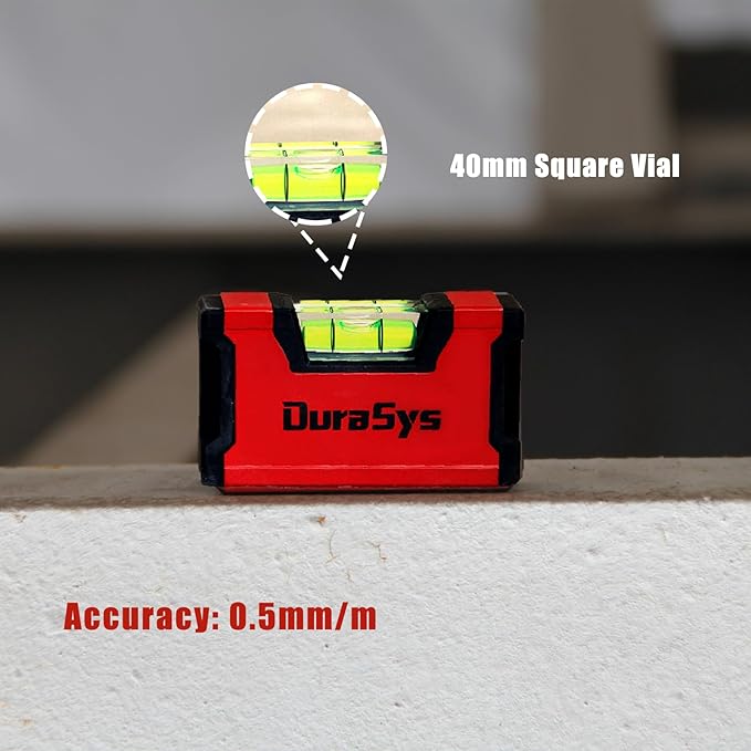 Small Magnetic Portable Level, 1 Vial Compact Horizontal Level Tool, 3.5" Smart Pocket-Sized Shock-resistant Aluminium Mini
