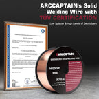ARCCAPTAIN Mig Welding Wire, Mig Wire ER70S-6 2Lbs Gas Solid Carbon Steel Low Splatter Mig Welding Wire Compatible With Lincoln Miller Forney Harbor Welder 1KG (0.030" 2Lb)