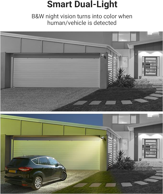 ANNKE 8CH 3K Security Camera System with Audio/Mic, 8 Channel Surveillance AI DVR and 4X 5MP 2960 * 1665 CCTV Cams with Dual Light, Human/Vehicle Detection, IP67, Color Night Vision, 2TB Hard Drive