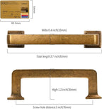 10 Pack 3"(76mm) Vintage Antique Brass Cabinet Pulls Kitchen Cabinet Handles Drawer Pulls Cupboard Hardware for Cabinets CK0078