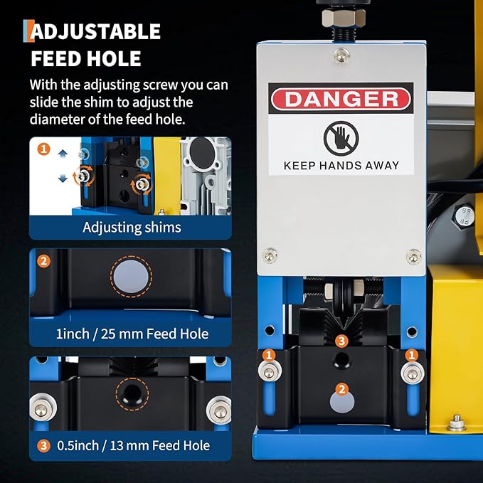 Electric Wire Stripper Machine, 0.06"-1" Automatic Wire Stripping Machine for Scrap Wire, 5 Channel Copper Wire Stripper Power Tool for Cable Recycling
