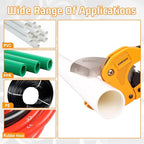 DOMINOX 1-5/8 Inch O.D. Ratchet-type PVC Pipe Cutter, Apply to PEX, PVC and PPR plastic hoses and Plumbing Pipe, Suitable for Home Working and Plumber