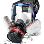 Gas Masks Survival Nuclear and Chemical, Gas Mask with 40mm Activated Carbon Filter, Full Face Respirator Mask with 6001 Filter for Chemicals Organic Vapor Dust Smoke Painting Spray Welding