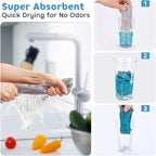 Matthew Microfiber Cleaning Cloth Roll 72Pack (12" x 12") Reusable Paper Towels&Washable Tear Away Towels,Ultra Water Absorbent Lint&Streak Free Cleaning Rags for Glass,Dishwash,Bathroom,Cars-Grey