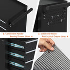 5-Drawer Rolling Tool Chest, Tool Box with 4 Wheels and Drawers, High Capacity Detachable Mobile Tool Storage Cabinet for Garage, Workshop, Mechanics and Repair Room (Black)