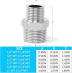 ChillWaves 304 Stainless Steel Pipe Fitting, Reducer Hex Nipple 1" NPT Male x 3/4" NPT Male Thread Adapter(3-PACK)