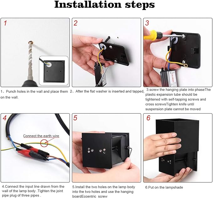 2 PCS 12W Outdoor Sconces Wall Lights LED Exterior/Interior Up and Down Lights IP65 Waterproof Modern Outdoor Lighting Fixtures Square Aluminum Exterior Wall Mount Light White 6500K Cold Lights