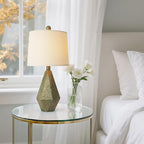 PoKat 20.25" Vintage Table Lamps Set of 2 for Night Stands, Modern Bedside Lamps for Bedroom Living Room, Farmhouse Bedroom Lamps for End Table, Suitable for Small Place, Retro Blue and Green