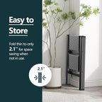 WOA WOA Step Ladder, Folding Step Stool with Widening Pedals, Portable Lightweight Home Ladder, Kitchen Stepladder, Easy to Store, Space Save 300 lbs Capacity (2 Step, Black)