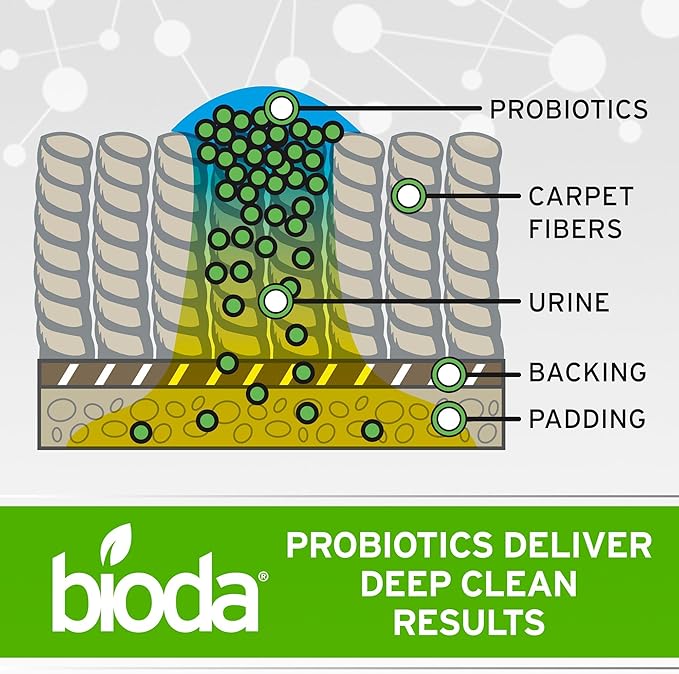 Bioda Multi-Purpose Probiotic Enzyme Cleaner and Deodorizer | Professional Strength | Trash Can Deodorizer, Pet Stains and Odors, Drains, Floors, Bathrooms, Toilets | Made in USA | 1 Gallon | 4 Pack