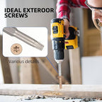 Wood Screws #8 x 1-5/8’’, T25 Star Torx Drive Flat Head Deck Screws, Brown, 154Pcs (1lb)