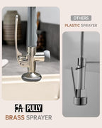 Fapully Kitchen Faucet with Pull Down Sprayer,Commercial Kitchen Sink Faucet with Deck Plate,Brushed Nickel