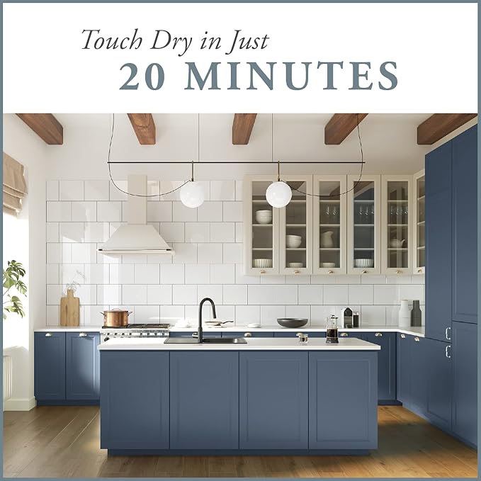 AMY HOWARD AT HOME Chalk-Based One Step Paint for Furniture, Cabinetry, Decor, Finish, and More | No Stripping, Sanding, or Priming | Medium Base | 16 Ounce | Lakai Blue