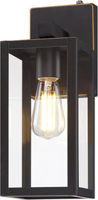 GRUENLICH Dusk to Dawn Large Outdoor Wall Lantern, Wall Sconce as Porch Lighting Fixture, E26 Base Max 60W, Metal Housing with Glass Shade (Oil Rubbed Bronze, 1-Pack)