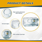 12 Pcs Electrical Box Junction Box Galvanized Steel Metal Electrical Boxes, 1/2'' and 3/4'' Knockouts, Drawn Construction, Silver (4 x 2 Inch,Rectangular)