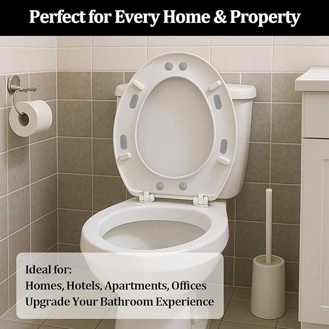 8 Pack Universal Toilet Seat Bumpers Stable Toilet Seats, Noise Reduction, and Easy Installation Equipped with Durable Adhesive Fits Most Toilet Models
