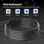 100 FT Outdoor Extension Cord Waterproof, Black, 3-Prong Power Cord, 16 AWG SJTW, 10A 1250W, Grounded, General Purpose Long Extension Cord for Lawn & Garden, ETL Listed