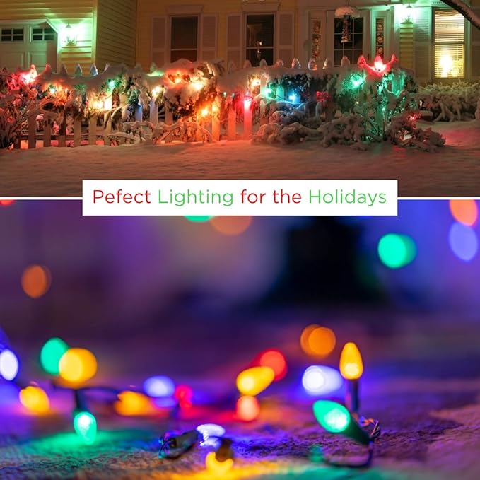 GoodBulb 0.6-Watt C9 Green Diamond Faceted Holiday LED Light Bulbs Intermediate E17 Base 60 Lumens Christmas Lights Bulbs Ideal for Holiday Decorations Pack of 25 Bulbs