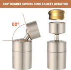 Hibbent Dual-function NSF/ANSI/CAN 61 Certified Faucet Aerator, CUPC Certification Rotate Kitchen Sink Aerator Sprayer Head 360° Swivel Sink Sprayer Attachment-55/64" Female Thread-Brushed Nickel