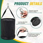 1 Pack Utility Canvas Tool Bucket 15 x 12 All Purpose Canvas Bucket Bag, Truck Tool Organizer with Plastic Bottom Metal Hook for Store Work Accessory, Load Capacity up to 150 Lbs (Black)