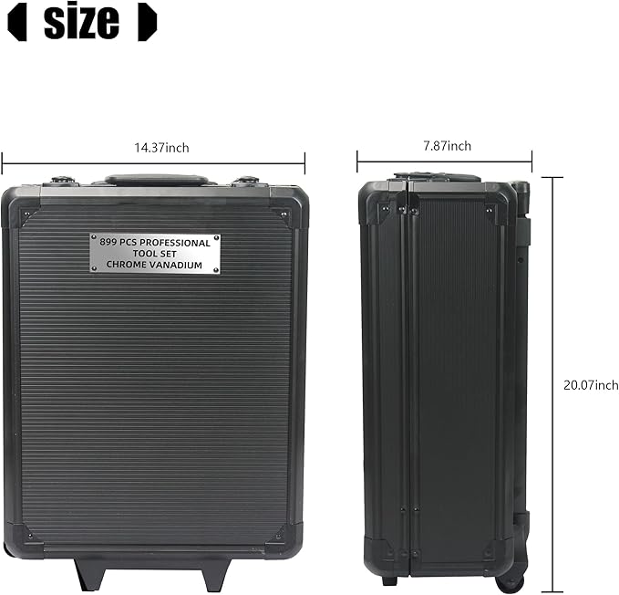 Campfun 899 Piece Tool Set Household Hand Tool Set Basic Tool Set, Complete Tool Box Set House Tool Kit Set, Home Tool Set Rolling Tool Box with Tools, Repair Tool Kit Toolbox Storage Organizer