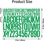 10 Sheets 780 Pcs Vinyl Letter & Number Stickers - Waterproof, Self-Adhesive for Mailbox, Door, Windows, Cars, Boats, Addressr (Green, 1in&2in)